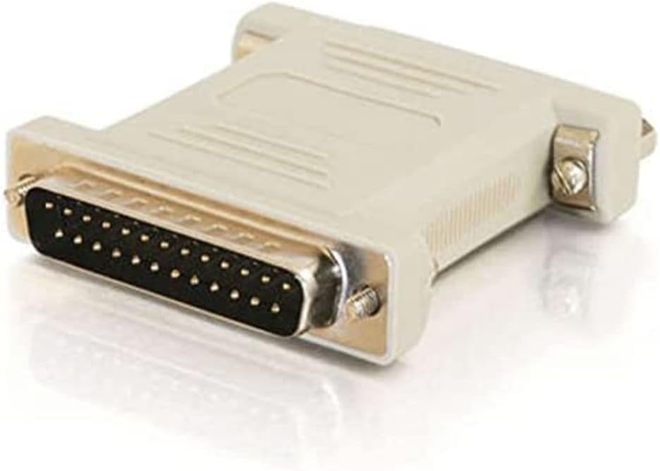 C2G Legrand Null Modem Adapter, DB25 Male to Female RS232 Serial Adapter, Beige