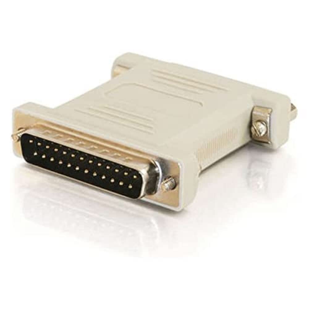 C2G Legrand Null Modem Adapter, DB25 Male to Female RS232 Serial Adapter, Beige