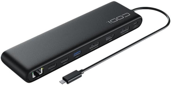 CODi Centro1201 Multi-Display USB-C Docking Station – Dual 4K MST, 85W Power Delivery, HDMI/DisplayPort, Ethernet, USB