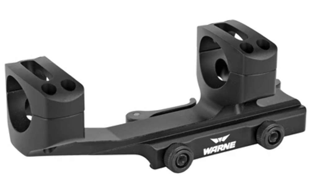 Warne QDXSKEL1TW, 1 inch MSR Mount, 6061/T6 Aluminum, Steel Threaded Inserts, Quick Detach, Black