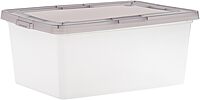 IRIS USA 8 Pack 17 Qt Clear Plastic Storage Box with Snap Lid, Gray