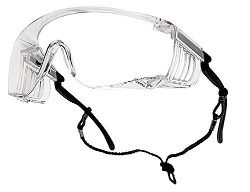 Bollé Safety 253-OR-40054 Override Over-the-Glass Eyewear with Clear/Black Nylon and Polycarbonate Frame and Clear Lens, 180-Pair