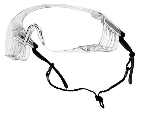 Bollé Safety 253-OR-40054 Override Over-the-Glass Eyewear with Clear/Black Nylon and Polycarbonate Frame and Clear Lens, 180-Pair