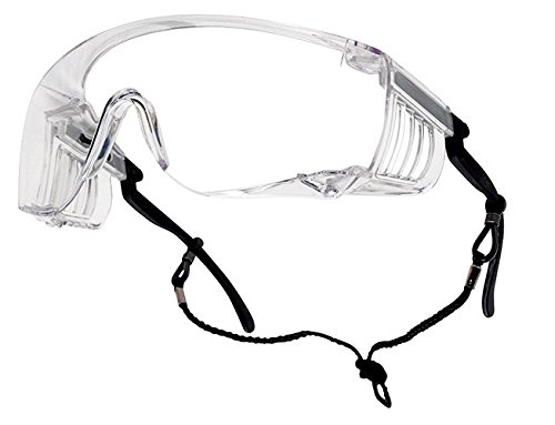 Bollé Safety 253-OR-40054 Override Over-the-Glass Eyewear with Clear/Black Nylon and Polycarbonate Frame and Clear Lens
