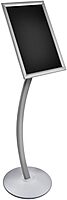Azar Displays 300237-SLV 11" W x 17" H Angled Snap Frame Floor Display with Curved Pole