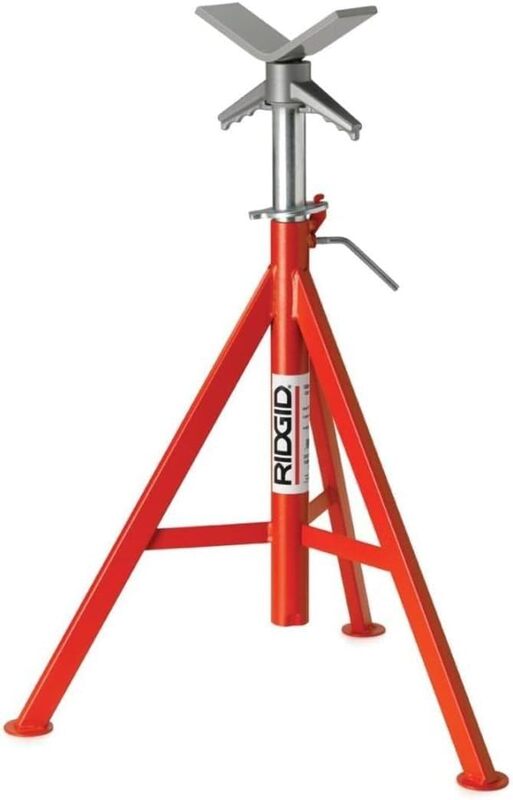 RIDGID 56657 VJ-98 Roller Head Low Pipe Stand with 20-Inch-38-Inch Height Adjustment