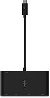 Belkin USB-C Multimedia + Charge Adapter, 4K HDMI/USB-A/USB-C/VGA, 4.9 ft, Black