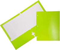 JAM PAPER Laminated Two-Pocket Glossy 3-Hole Letter Size Folders
