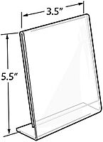 Azar Displays Acrylic L-Shaped Sign Holders, Clear - Pack of 10
