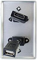 Legrand - C2G Single Gang Pass Through with HDMI and USB Wall Plate for in Wall Cable Management