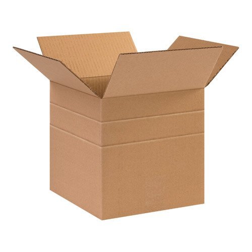 Partners Brand Multi-Depth Corrugated Boxes, 12in x 12in x 12in, Scored 10in, 8in, Kraft, Pack Of 25