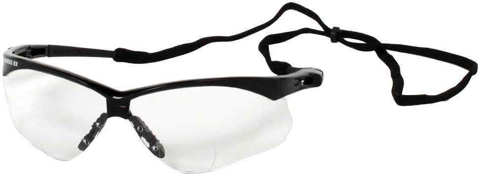 Jackson Safety V60 Nemesis RX Safety Eyewear 28618, Clear +1.0 Lens Bifocal (3 Pair)