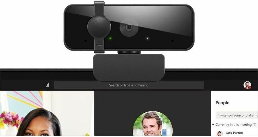 Lenovo Essential Webcam - 30 fps - Black - USB 2.0 Type A - Full HD - 1920 x 1080 Video - 85° Angle - Tripod Mount
