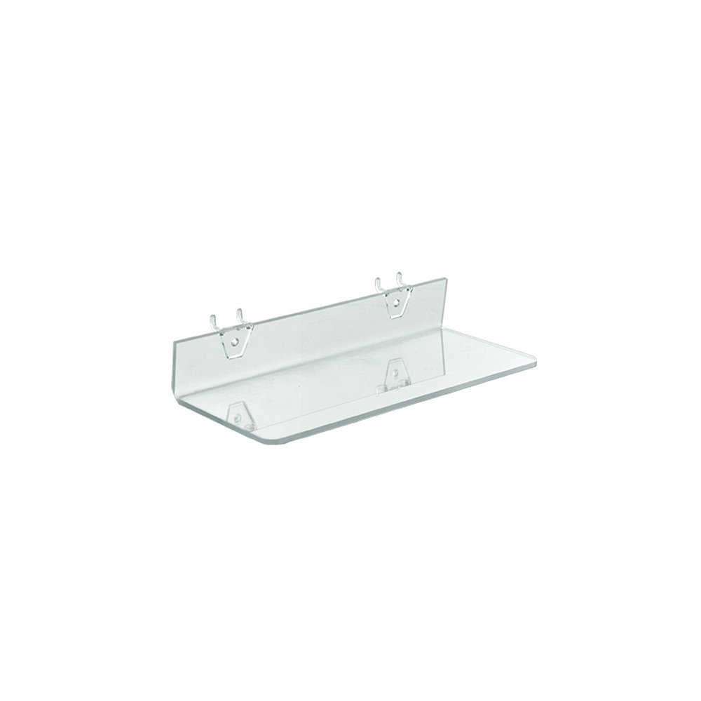 Azar Displays Clear Acrylic Shelf for Pegboard or Slatwall (4 Pack)