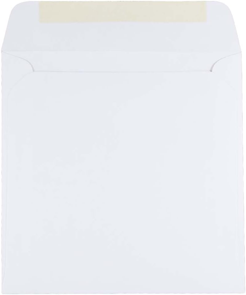 JAM PAPER Square Invitation Envelopes - White - Gummed Seal - 25/Pack