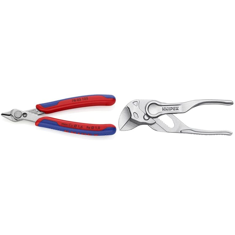 KNIPEX Tools Electronics Super Knips (7803125) and Pliers Wrench XS 5-Inch Knips + Wrench XS