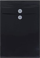 JAM PAPER Plastic Envelopes with Button & String Tie Closure - Legal Open End - 9 3/4 x 14 1/2 - Black - 12/Pack Legal Black