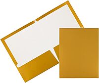 JAM PAPER Laminated Two-Pocket Glossy Presentation Folders - Letter Size