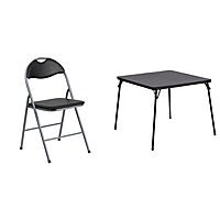 FLASH FURNITURE HERCULES Series Black Vinyl Metal Folding Chair with Carrying Handle