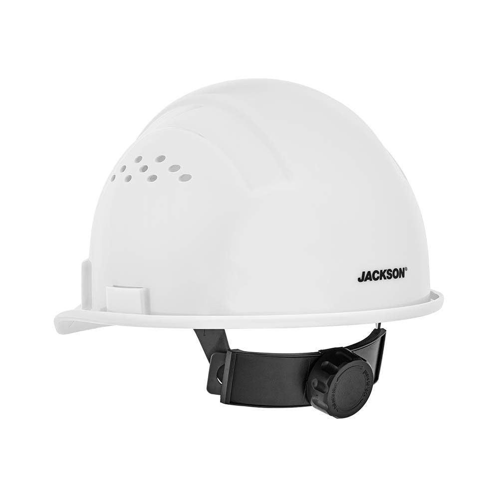 Jackson Safety Advantage Front Brim Hard Hat, Vented, 4-pt. Ratchet Suspension, White, 20220