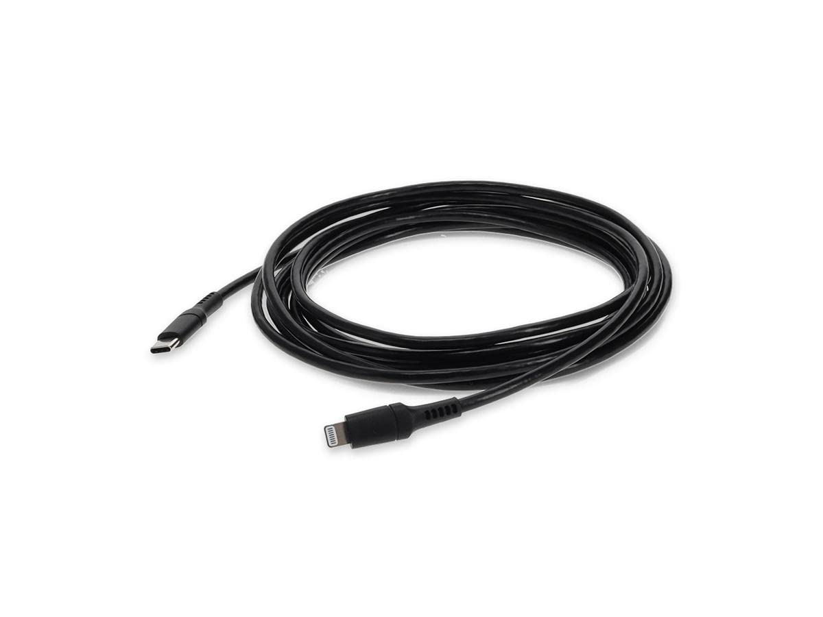 AddOn 1.0m (3.3ft) USB 3.1 Type (C) Male to Lightning Male Sync and Charge Black Cable
