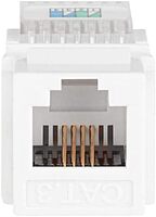 Monoprice RJ11 Toolless 180-Degree Keystone Jack - For 22-26AWG Solid Wire, White 1 Count (Pack of 1)