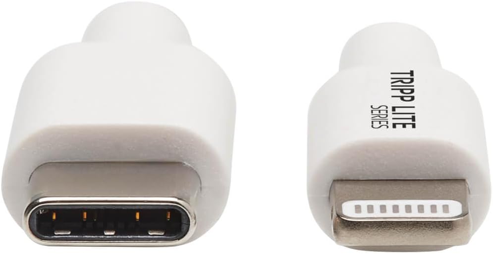 Eaton Tripp Lite Lightning to USB-C Charging & Data Cable for Apple iPhone & iPad, MFi Certified, White, 3 Feet / 0.9 Meters