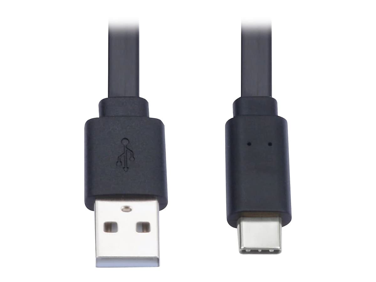 Tripp Lite USB-A to USB-C Cable, Flat Cable Design, USB 2.0, Thunderbolt 3 Compatible Sync and Charge, M/M 6 ft (U038-006-FL)