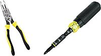 Klein Tools Needle Nose Pliers and 11-in-1 Ratcheting Screwdriver Nut Driver Tool Bundle Crimper + SCREWDRIVER,32500HDRT