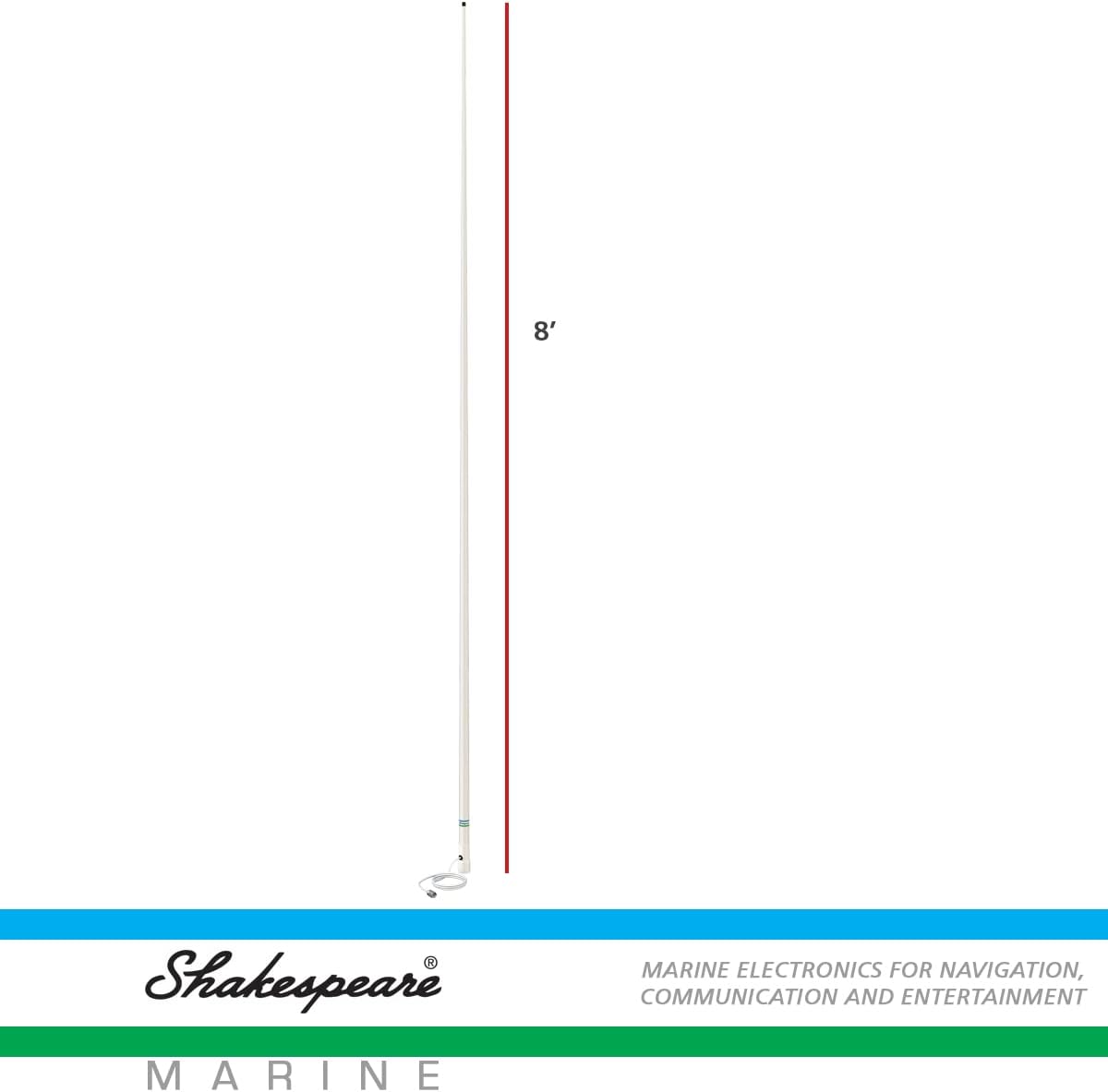 Shakespeare 5206-N White 8' Marine Antenna