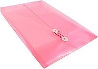 JAM PAPER Open-End Plastic Envelopes, Button & String