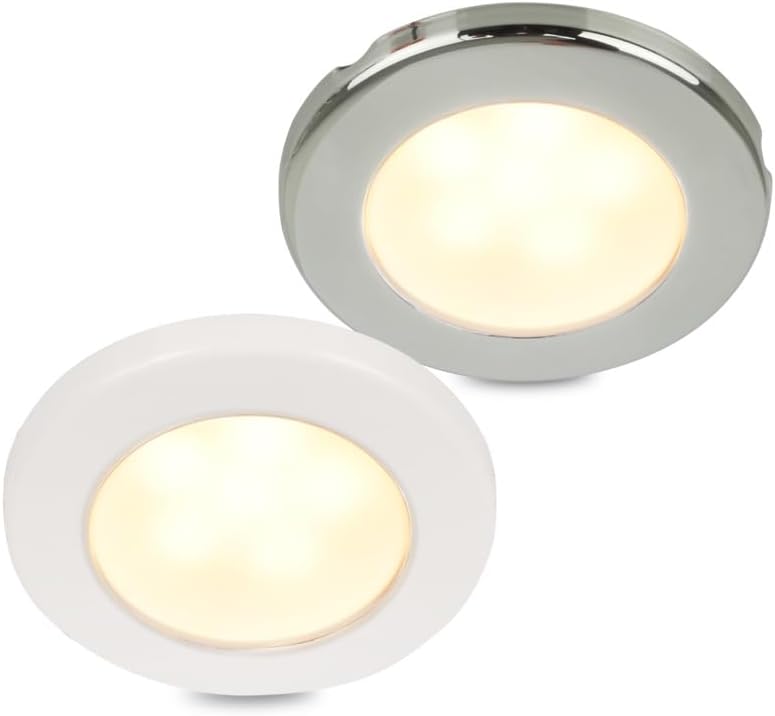 Hella Marine EuroLED 75 3" Round Screw Mount Down Light - Warm White LED - White Plastic Rim - 12V