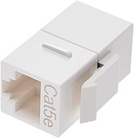 Monoprice Cat5e RJ45 Feedthrough Keystone Jack - Inline Coupler Type, Fits Standard Keystone Devices, Single PCS, White