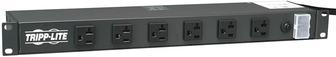 Tripp Lite 12-Outlet Rackmount PDU Power Strip, Six Front & Six Rear Facing Outlets, 20A, 120V, 15ft Cord with L5-20P Plug