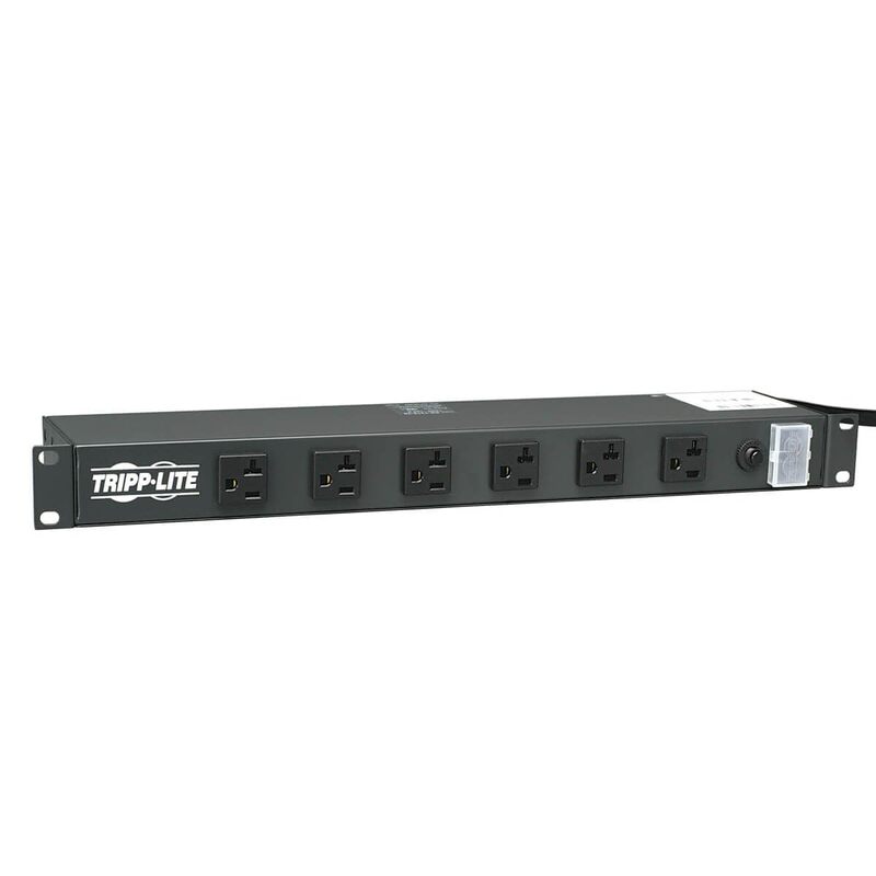 Tripp Lite 12-Outlet Rackmount PDU Power Strip, Six Front & Six Rear Facing Outlets, 20A, 120V, 15ft Cord with L5-20P Plug