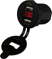 Sea-Dog Dual USB Socket/Voltmeter w/Hidden Display
