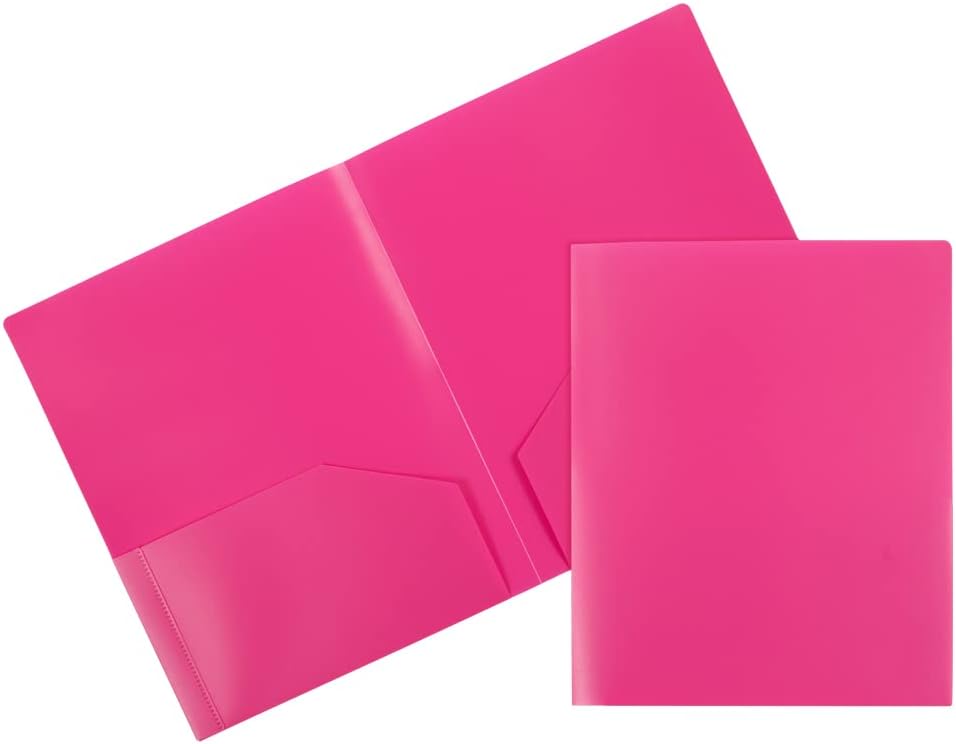 JAM Paper Heavy-Duty 2-Pocket Plastic Presentation Folders - Letter Size