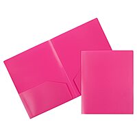 JAM Paper Heavy-Duty 2-Pocket Plastic Presentation Folders - Letter Size