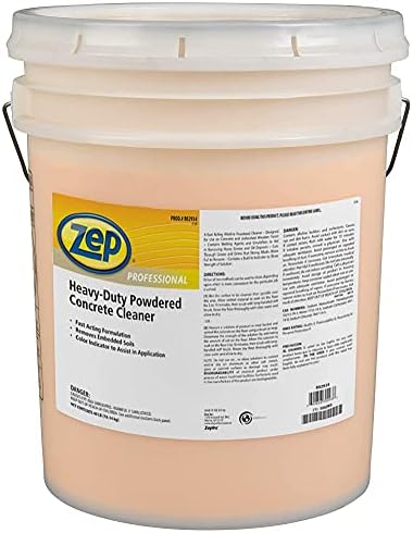 Zep Professional Heavy-Duty Powdered Concrete Cleaner, 40Lb. Bucket, Biodegradable, Dissolves Quickly and Removes Tough