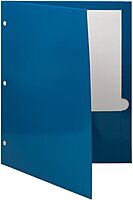 JAM PAPER Laminated Two-Pocket Glossy 3-Hole Letter Size Folders