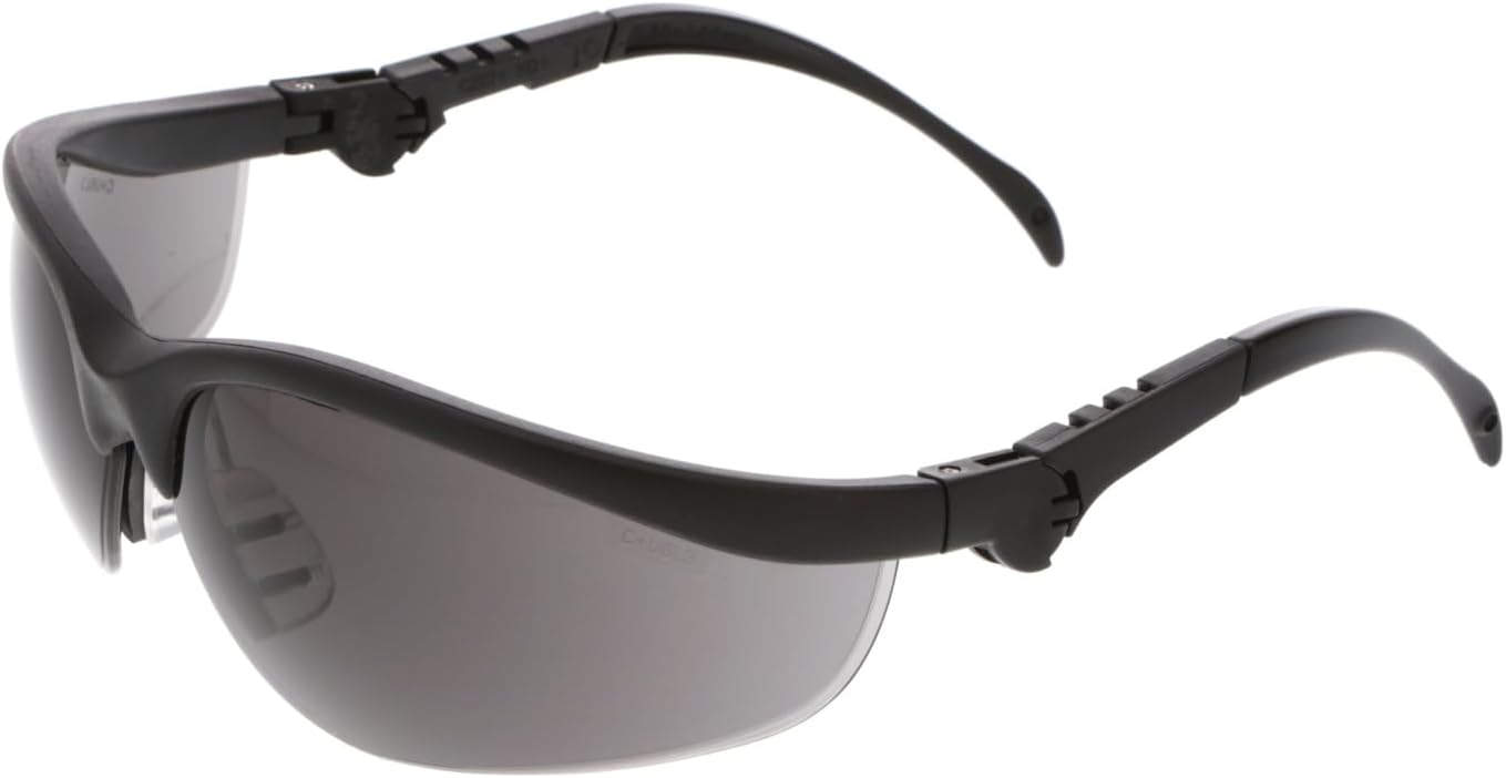 MCR Safety Glasses KD312 Gray lenses with UV Protection and Scratch Resistant Coating, 1 Pair Gray 1 Count (Pack of 1)