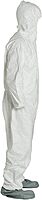 DuPont Tyvek 400 TY122S Disposable Protective Coverall with Elastic Cuffs, Attached Hood and Boots, White, Medium, CASE OF 25