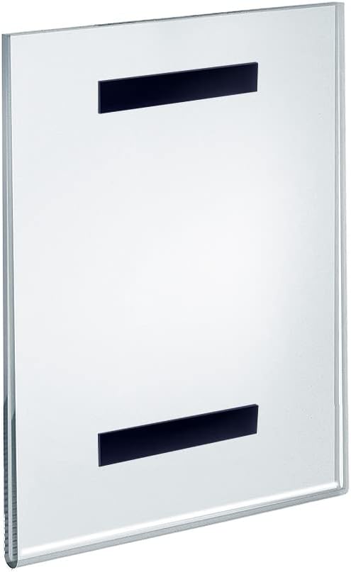 AZAR DISPLAYS Clear Acrylic U-Frame Sign Holders with Magnetic Strips
