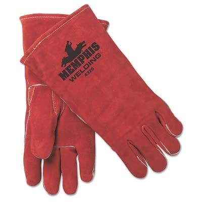 Memphis 4320 Russet Leather Gunn Pattern Welder Gloves, Size L (12 Pair)