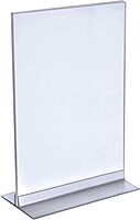 Azar Displays 102706 Clear Acrylic Double Sided Sign Holder 8.5" x 14" Vertical/Horizontal with T Strip, 10-Pack