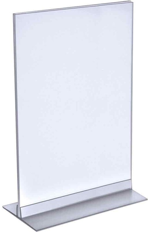 Azar Displays 102706 Clear Acrylic Double Sided Sign Holder 8.5" x 14" Vertical/Horizontal with T Strip, 10-Pack