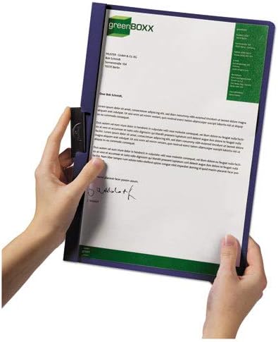 Vinyl DuraClip Report Cover w/Clip, Letter, Holds 30 Pages, Clear/Black, 25/Box