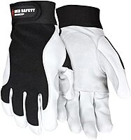 MCR SAFETY Mechanics Work Gloves, Rugged Grain Goatskin with Double Palm