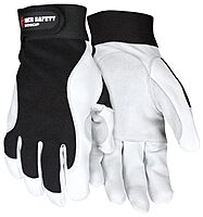 MCR SAFETY Mechanics Work Gloves, Rugged Grain Goatskin with Double Palm