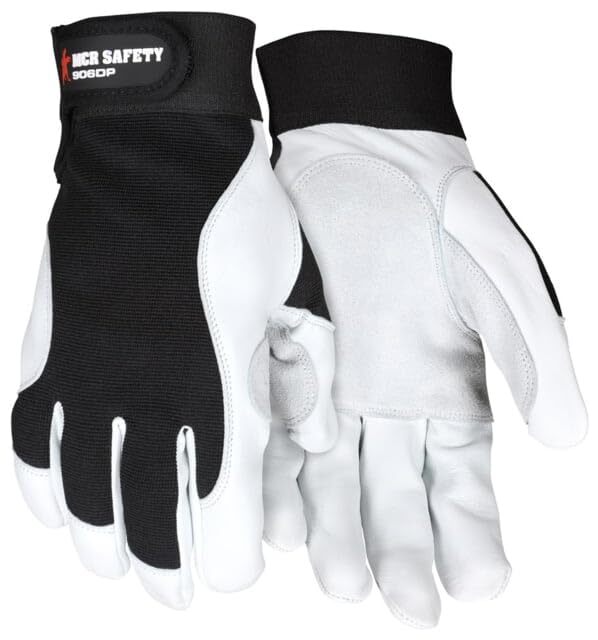 MCR SAFETY Mechanics Work Gloves, Rugged Grain Goatskin with Double Palm